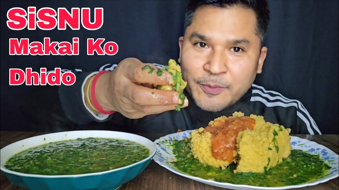 Viral SISNU MAKAI KO DHIDO Nepali Mukbang | Foodieajaya | Nepali Eating Show 