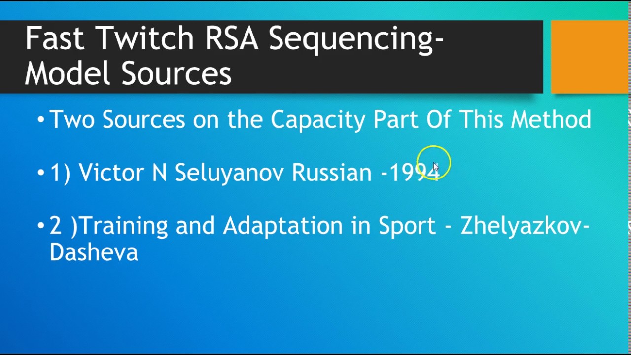 Метод RSA для определения способности к быстрому спринту с трёхфазным быстрым сокращением. Часть ...