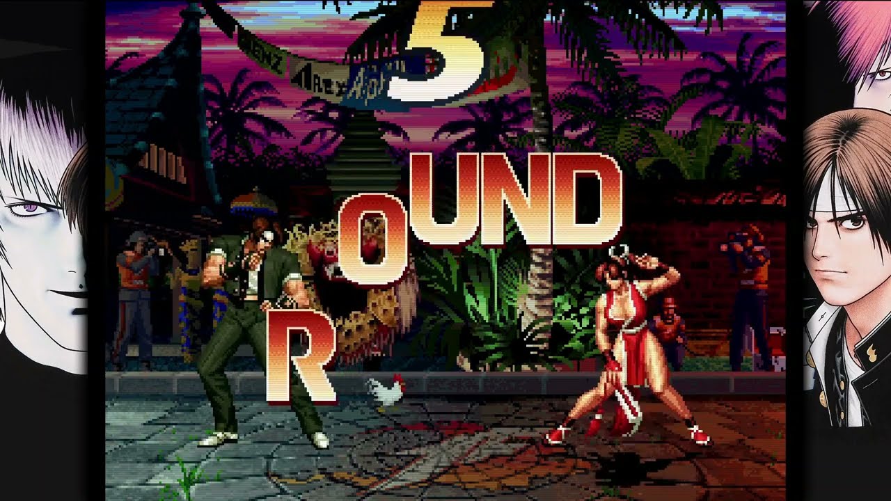 The King of Fighters '97: Japan Team (Kyo 🔥, Benimaru ⚡️, Goro ⛰️) vs. King 🦵, Chizuru ⛩️, Mai 🌸