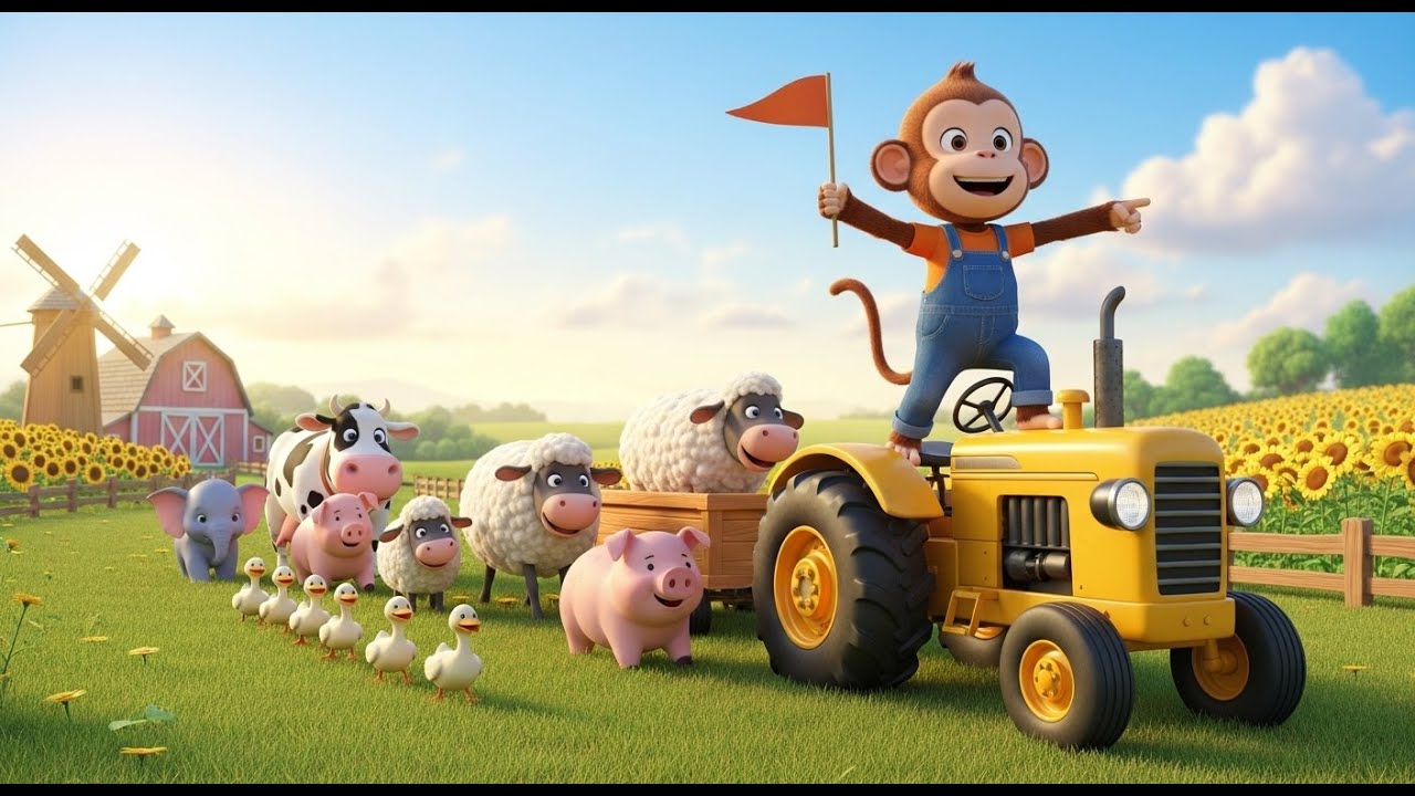 Monkey Cartoon Funny Rescue: Farm Animals Saved