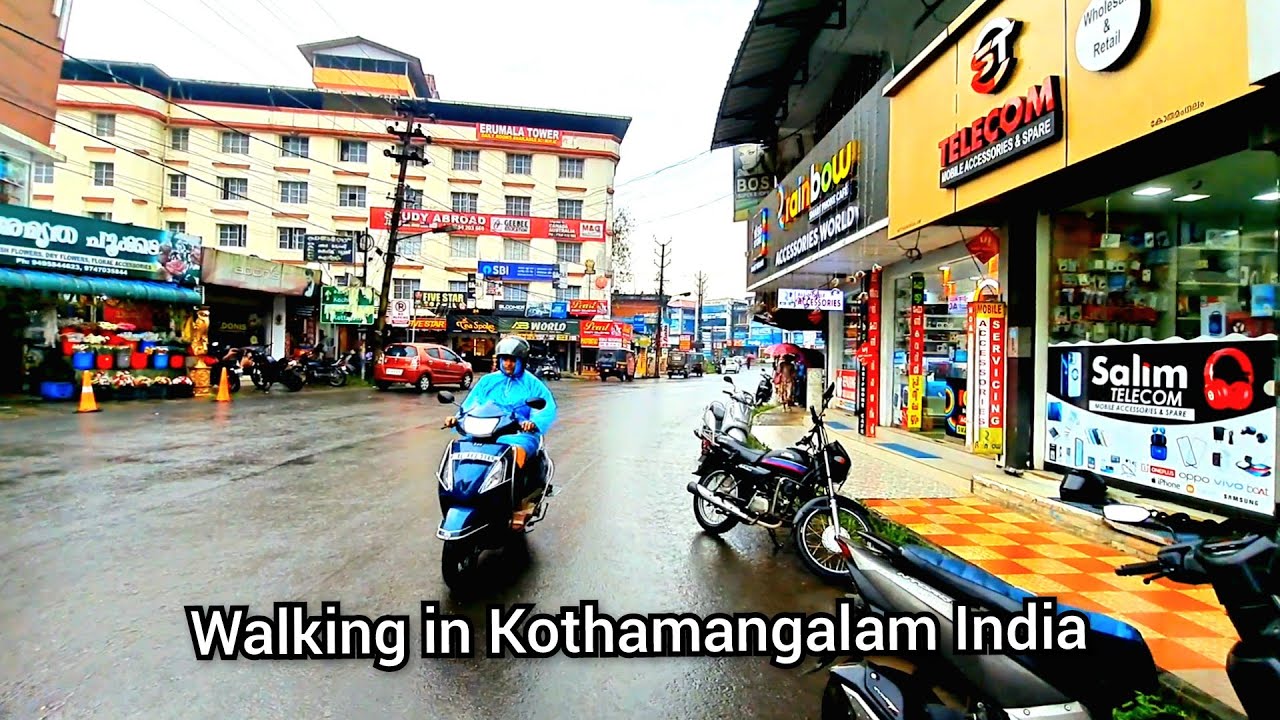 Rainy Day Walk in Kothamangalam, Kerala, India | Walking Tour 4K | Indian Walker