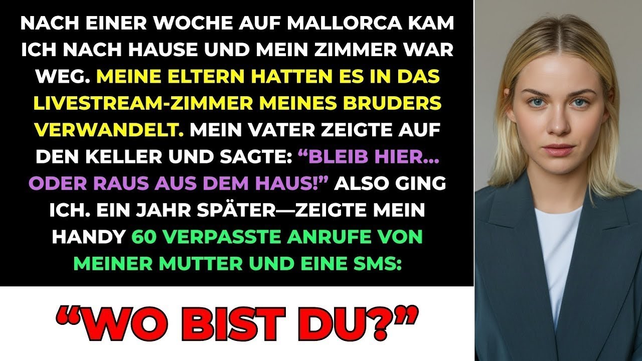 Meine Eltern Machten Mein Zimmer Zum Studio Meines Bruders Und Warfen Mich Raus  Ein Jahr Später…