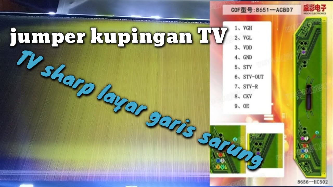 TV sharp layar bergaris sarung || jumper kupingan tv