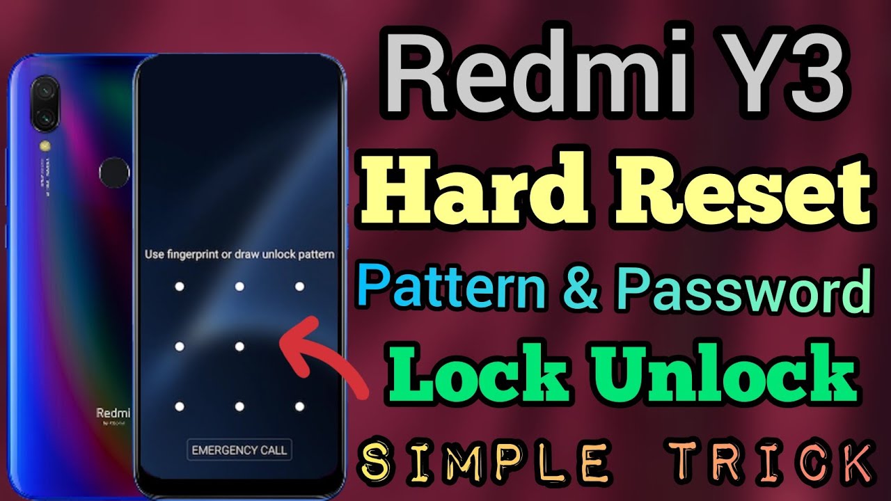 Redmi Y3 || Hard Reset || Pattern Lock Unlock Umt || Password Lock Tode || Mi Without PC Lock Remove
