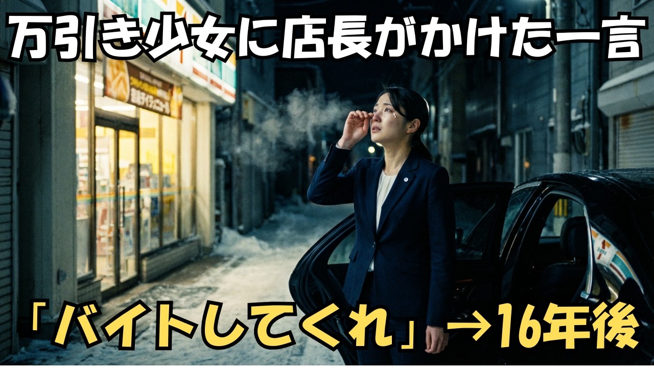 コンビニで万引きしようとした11歳の少女「お腹空いた…」店長「バイトしてくれ」時給1680円で雇った結果→16年後、弁護士になった彼女が戻ってきて…【感動する話】