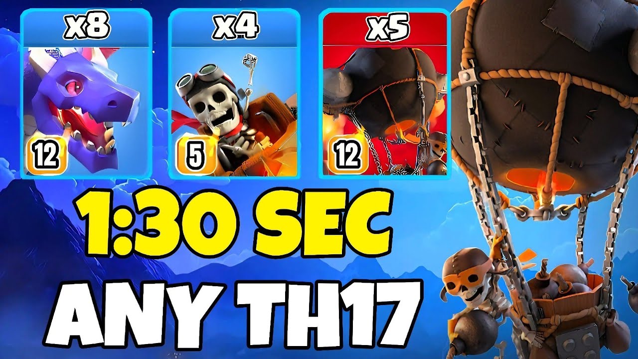 TH17 Dragon+Dragon Rider+Rocket Balloon Attack Strategy| Best Th17 Attack Strategies(Clash of Clans)