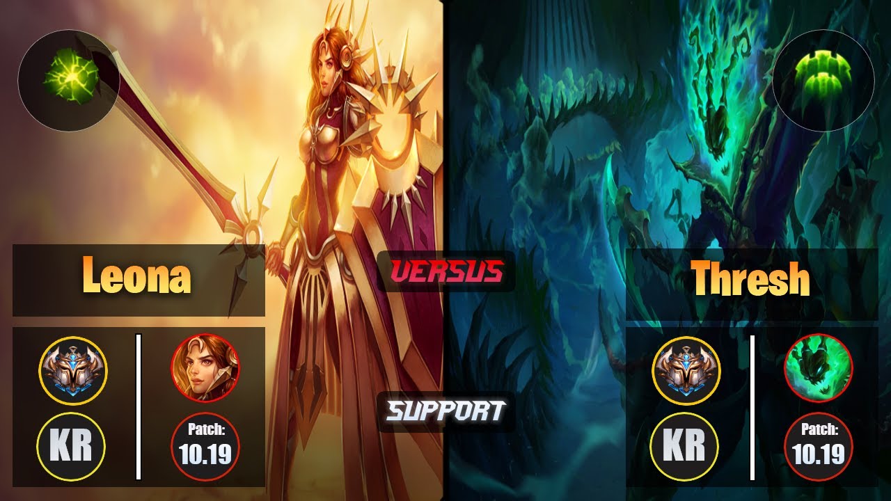 Challenger LEONA [Aftershock] (Support) VS  THRESH - Challenger KR Patch 10.19