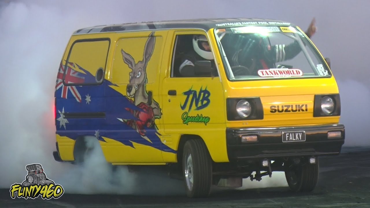 CRAZY LS3 SUZUKI BURNOUT VAN "FALKY" BRINGS THE PARTY TO RED CENTRE NATS