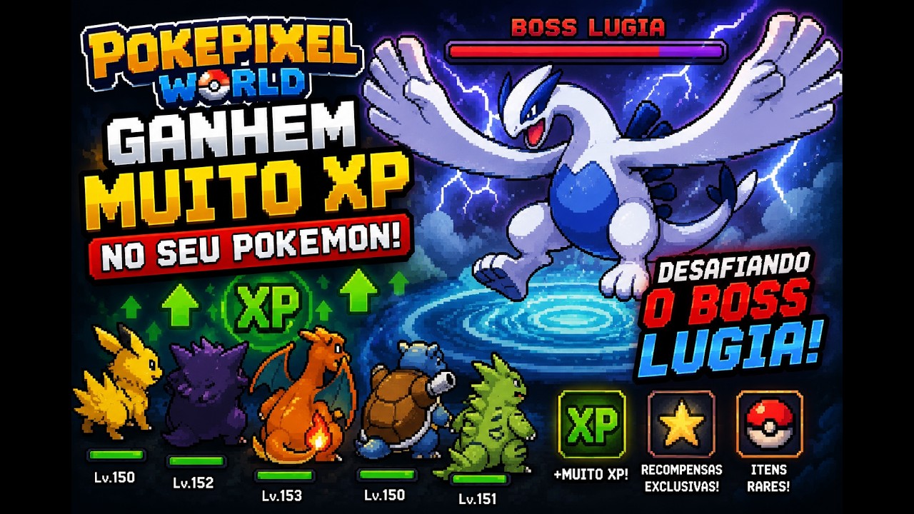 POKEPIXEL IDLE : COMO GANHAR MUITO XP NO POKEMON - DESAFIANDO O BOSS