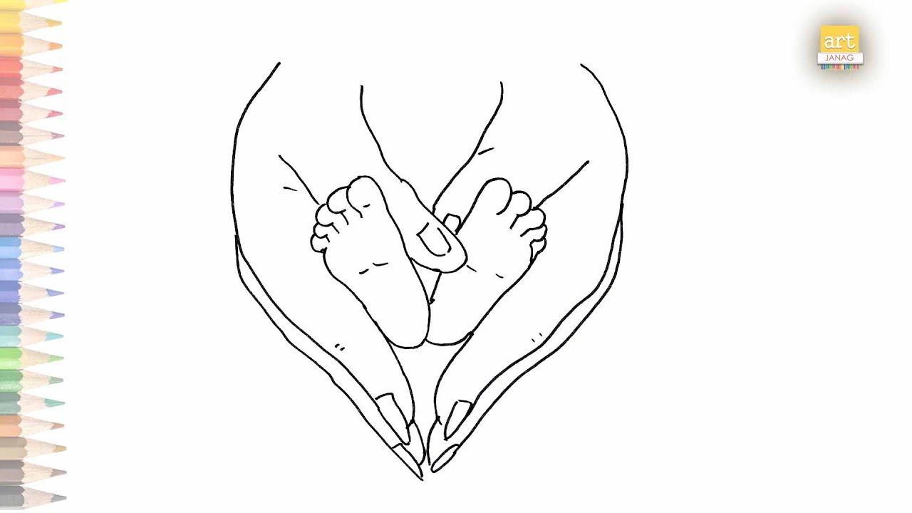 Mother's love drawing easy | How to draw Mother's love drawing step by step | Outline drawings