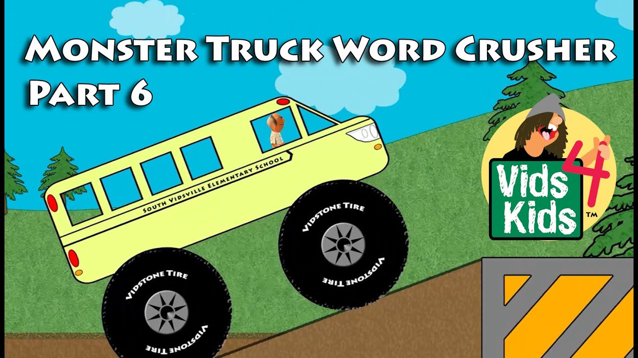 Monster Truck Word Crusher 6 - Monster School Bus