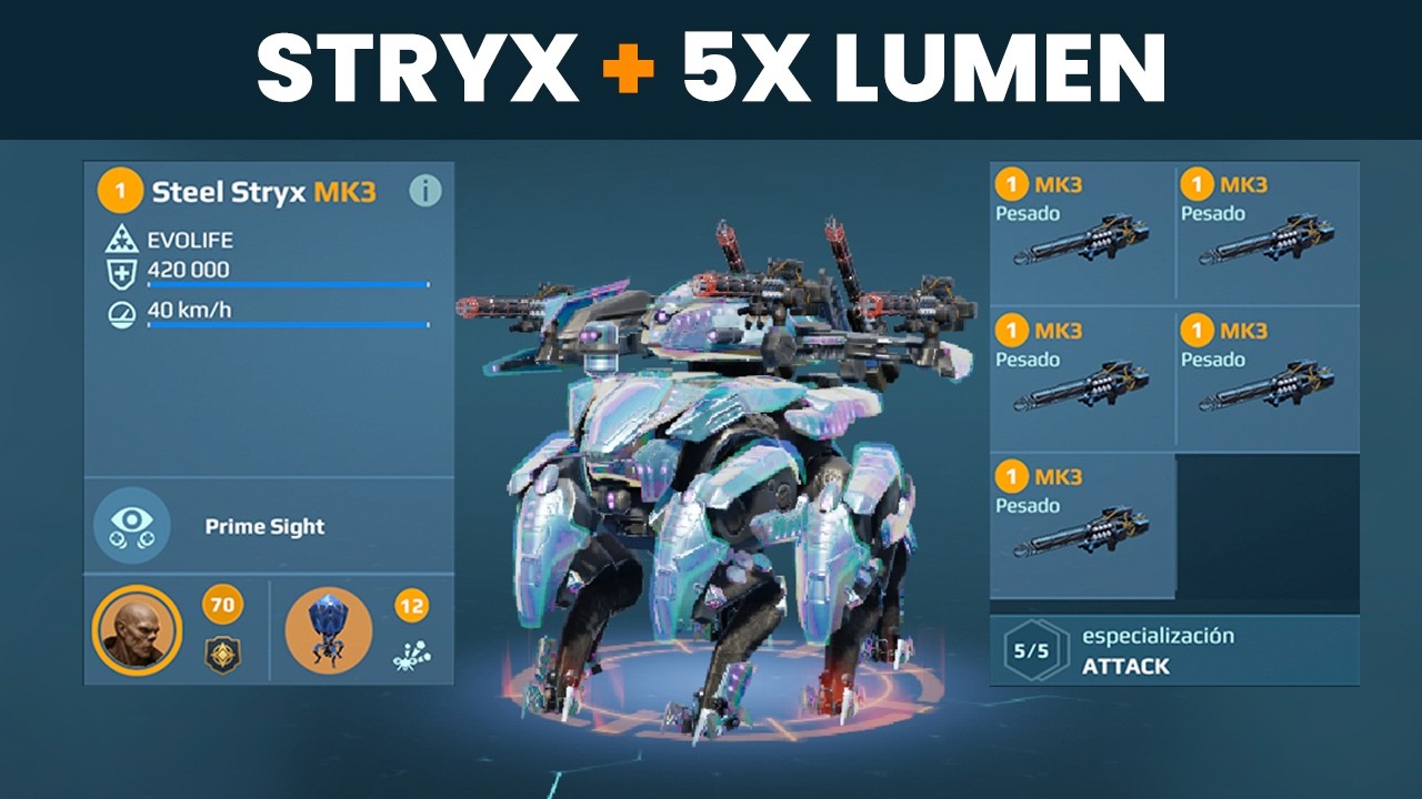 War Robots: Stryx с 5x LUMEN H | Gameplay