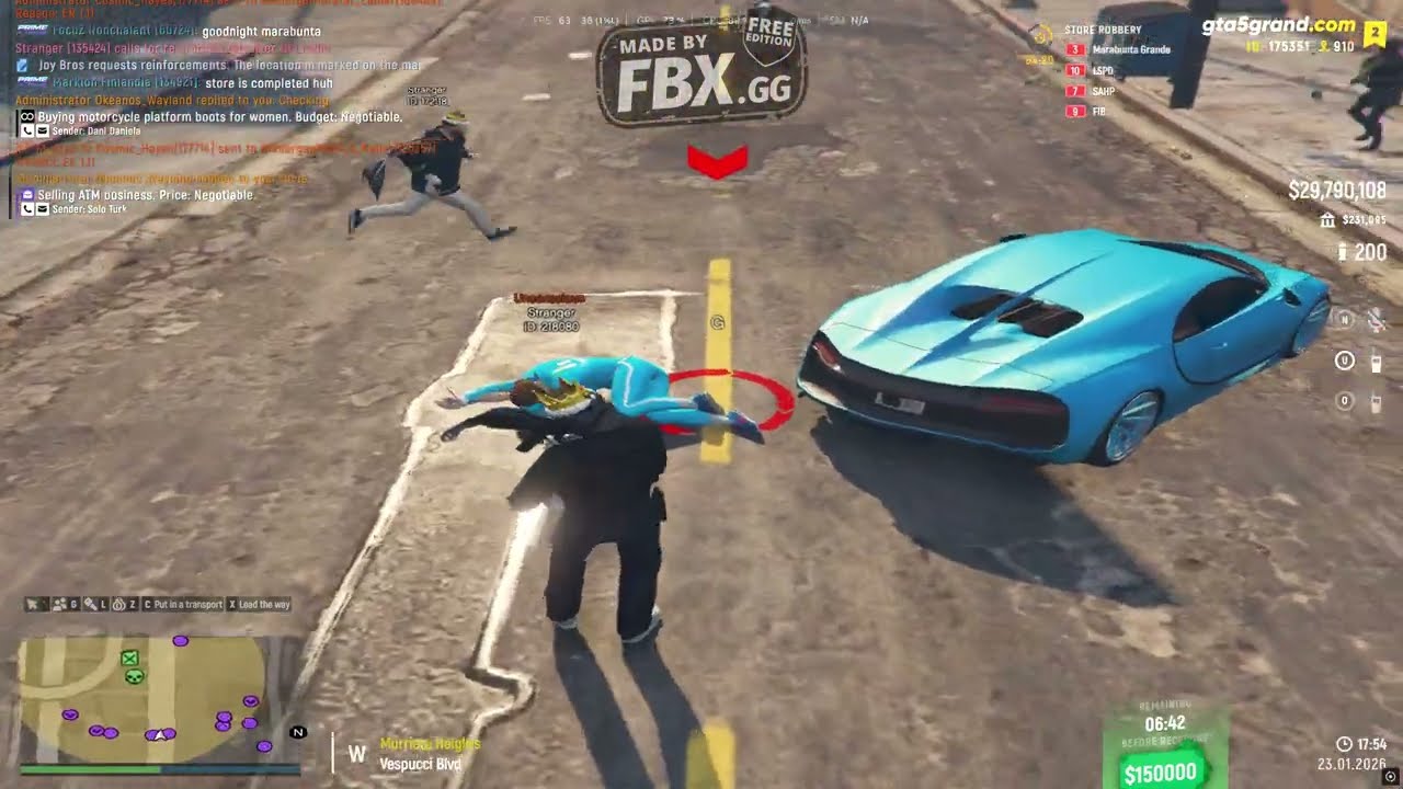Gang members Started Gun Store Robbery easily Clapped Gang members LSPD Good work GTA 5 Grand RP￼