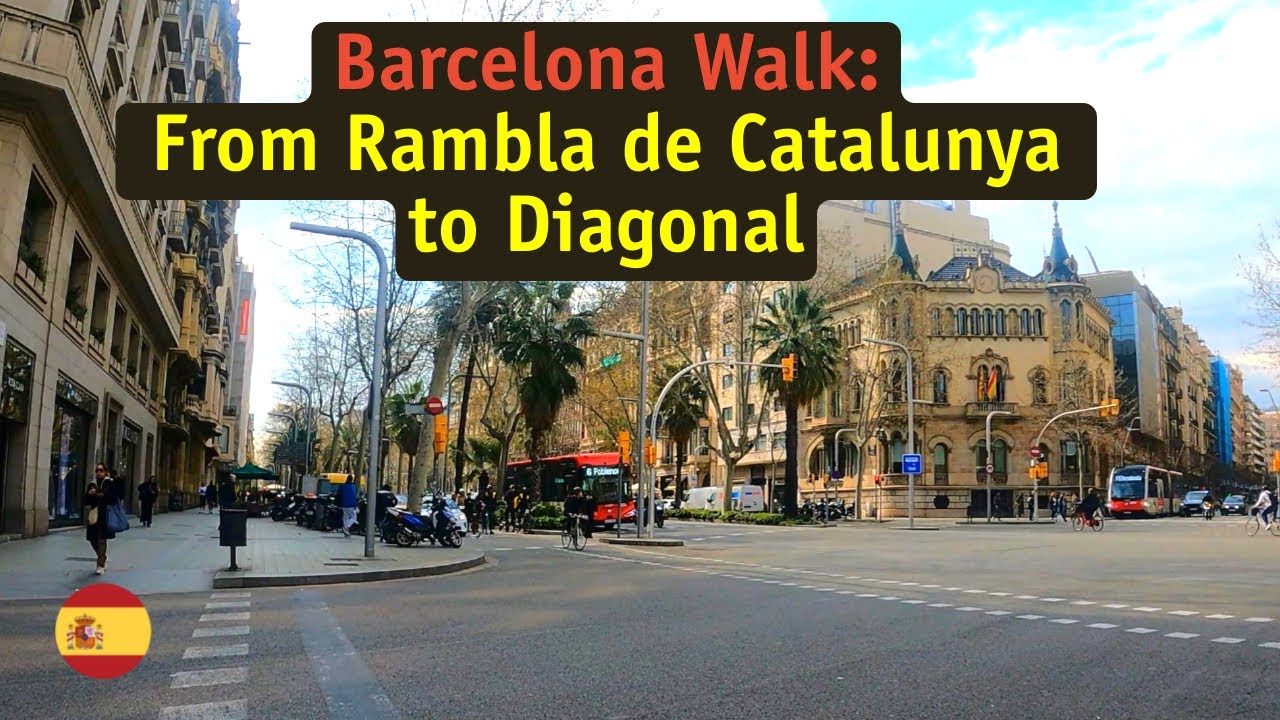 Walking from Rambla de Catalunya to Avinguda Diagonal  A Peaceful City Walk  in Barcelona