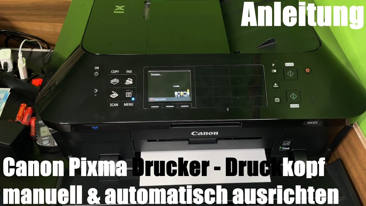 Canon Pixma Drucker (MX925): Druckkopf ausrichten manuell und automatisch Canon Drucker Anleitung