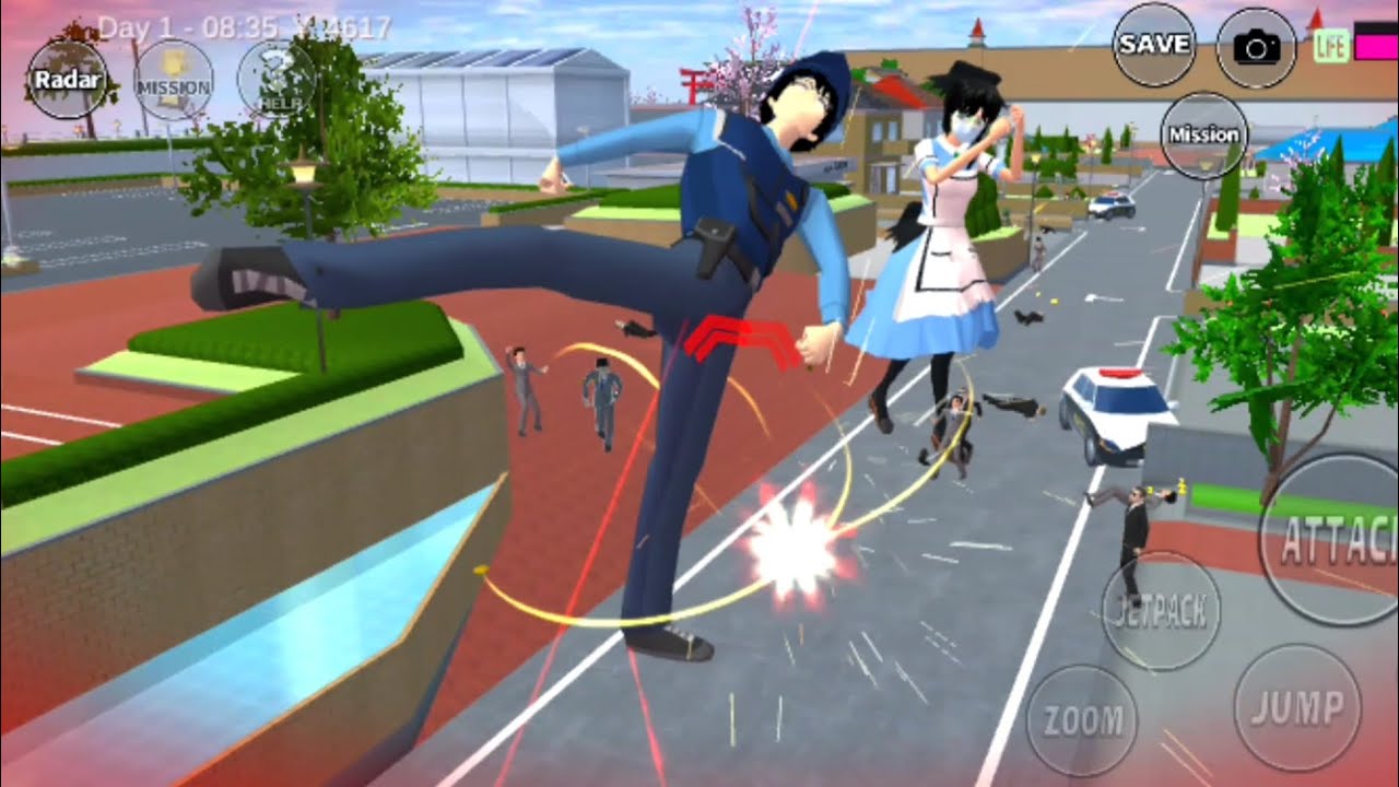 Police kena pirus raksasa jadi besar dan mengamuk#sakuraschoolsimulator 