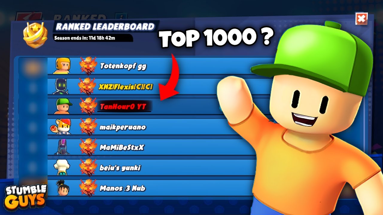 How I Reached Top 1000 in Stumble Guys ! 😱