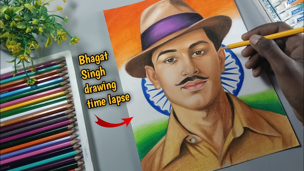 Bhagat Singh drawing time lapse 😍