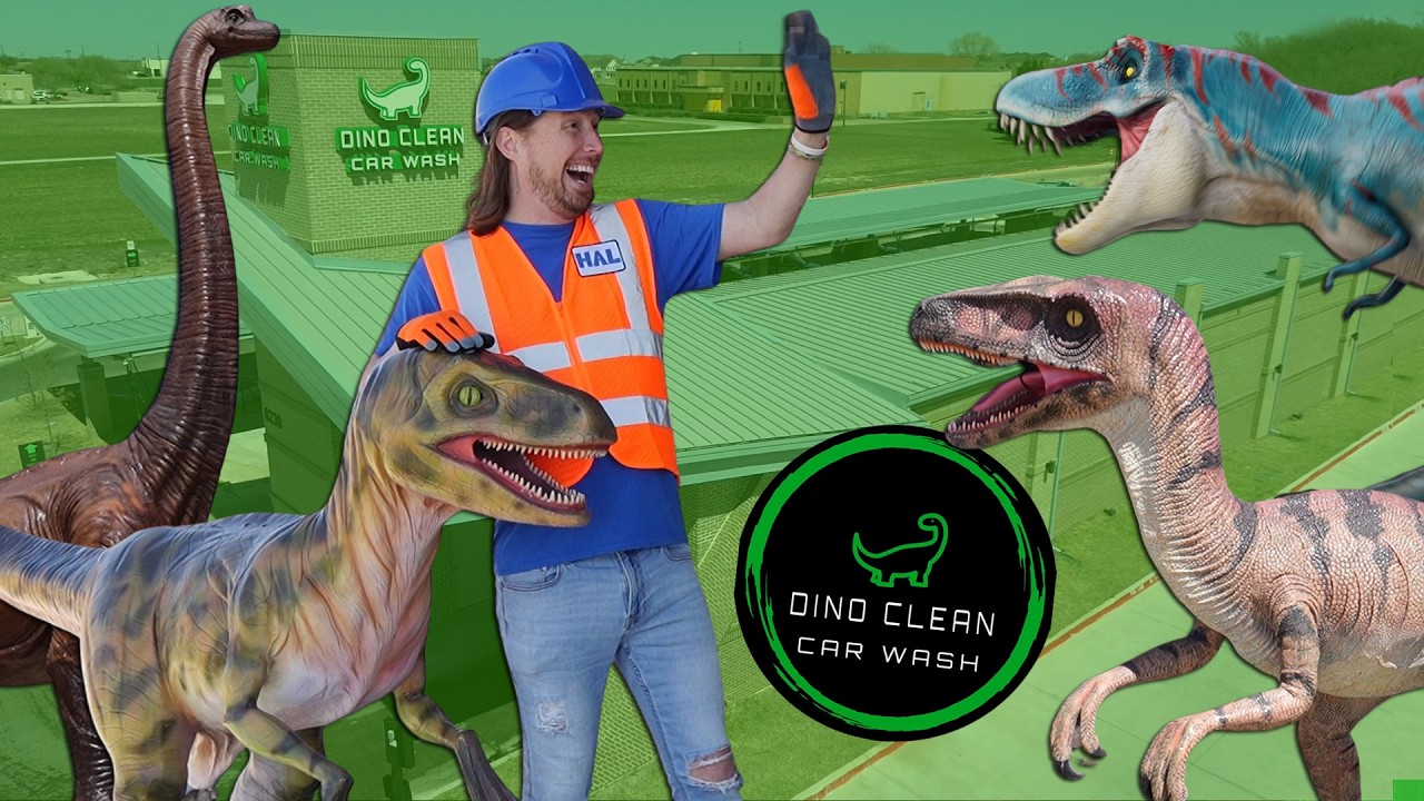 Dinosaur Themed Car Wash | T-REX Carwash | Handyman Hal works at a Dino Carwash
