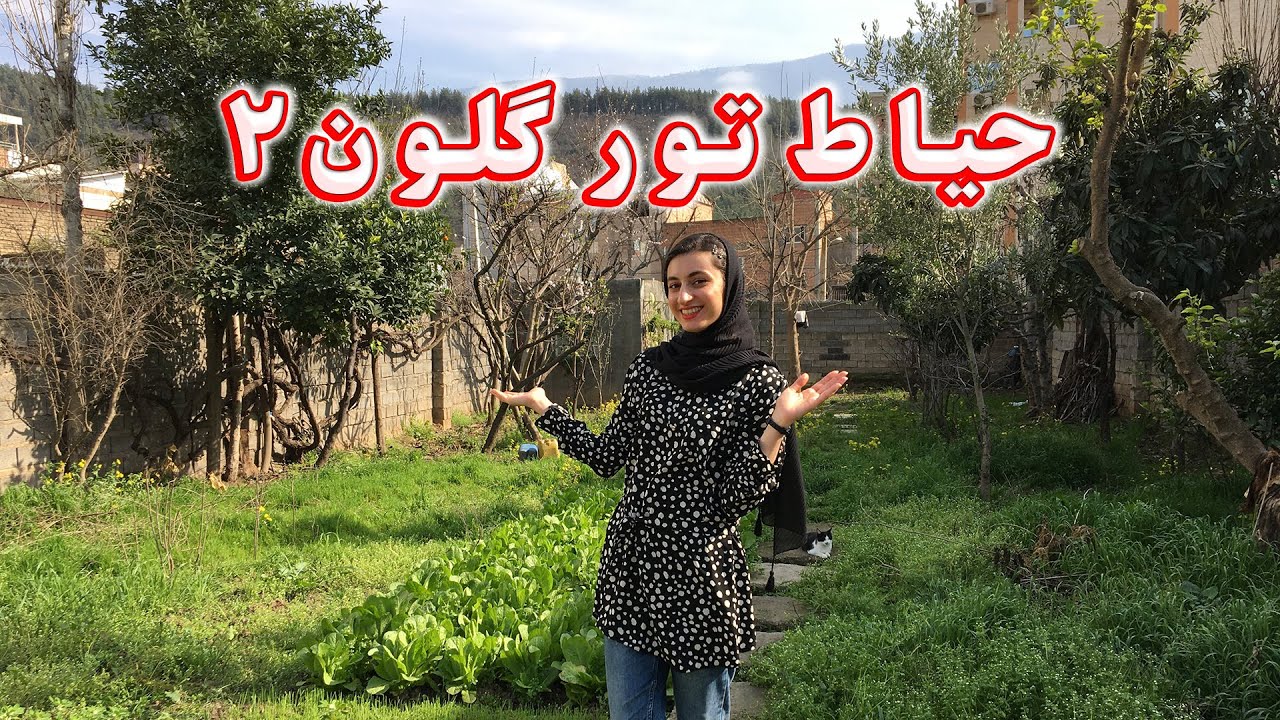 تغییرات حیاط و باغچه و گیاهان و درختان گلون در فصل بهار | روم تور و حیاط تور | کاشت کاهو | گل رز