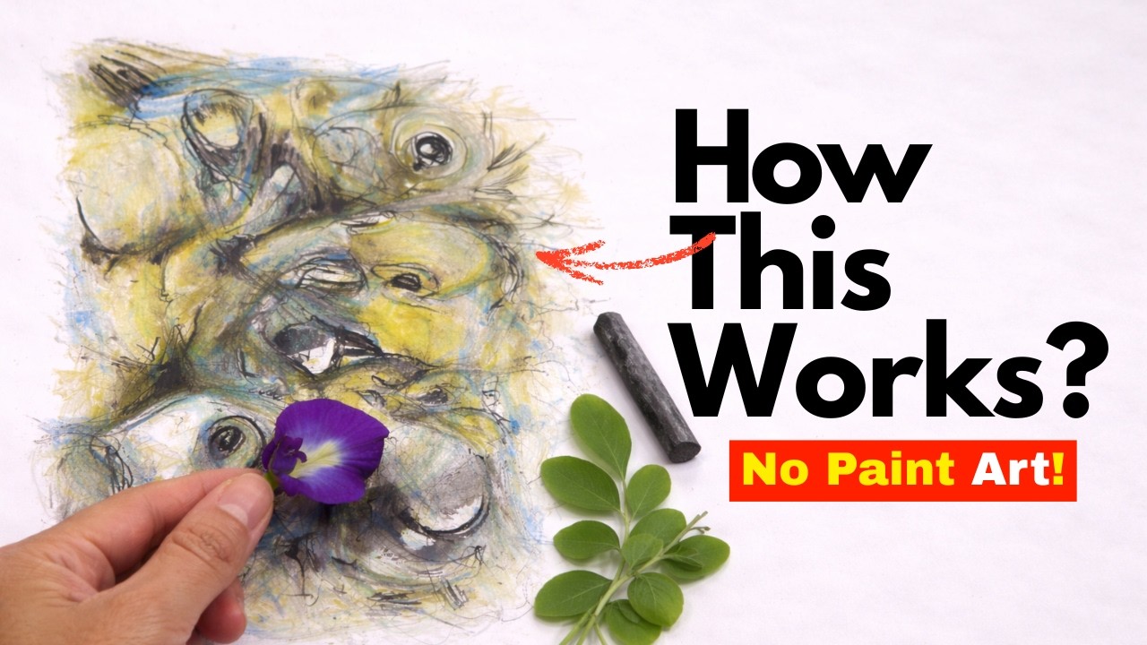Painting Without Paint! Satisfying Art Experiment With Flowers, Leaves & Charcoal