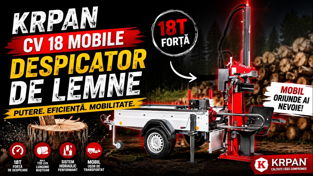 Despicator de lemne Krpan CV 18 mobile | Krpan CV 18 mobile Log Splitter | Live