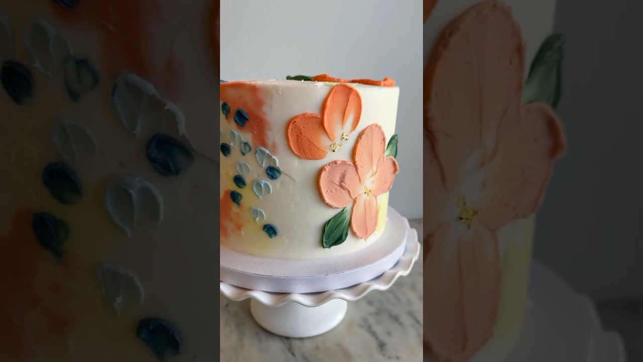 Floral Wedding Cake #cake #cakedesign #short #weddingcake #wedding #bakery #bakerylife