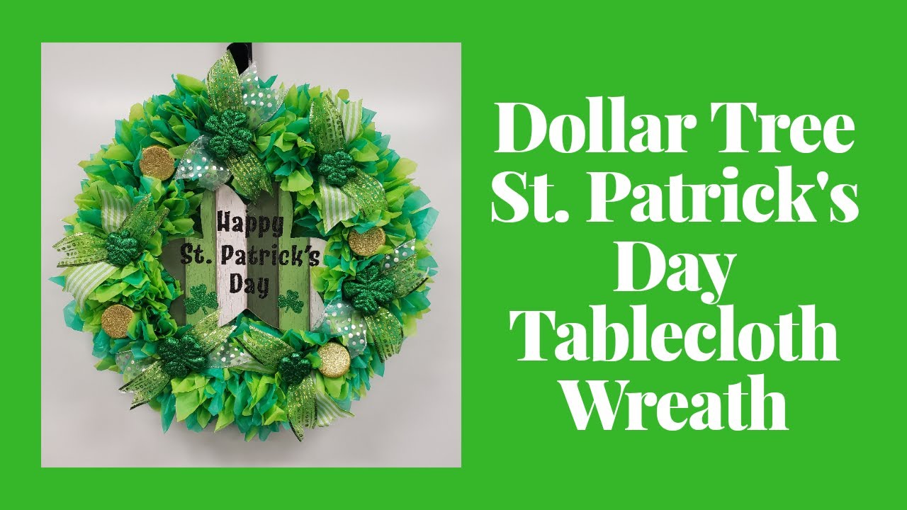Dollar Tree St. Patrick's Day Tablecloth Wreath
