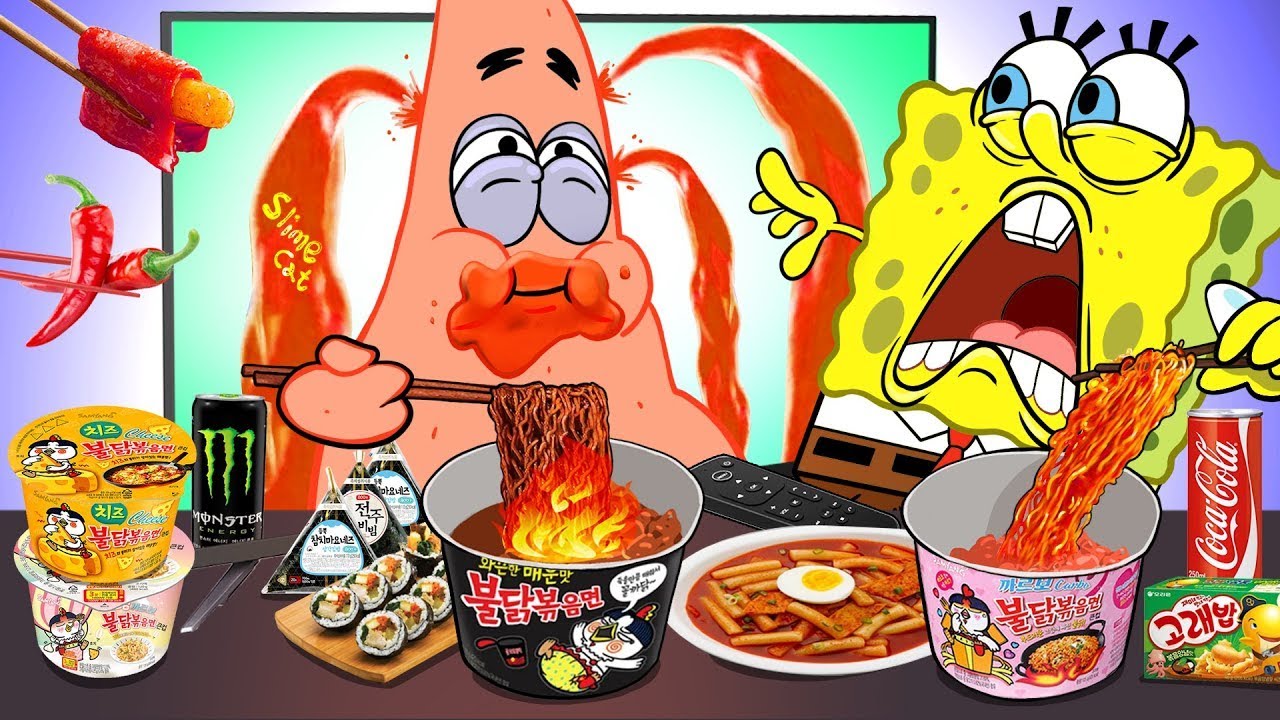 Mukbang Fire Spicy Noodle | How to watch Mukbang Cinema Mukbang | MUKBANG ANIMATION | SLIME CAT