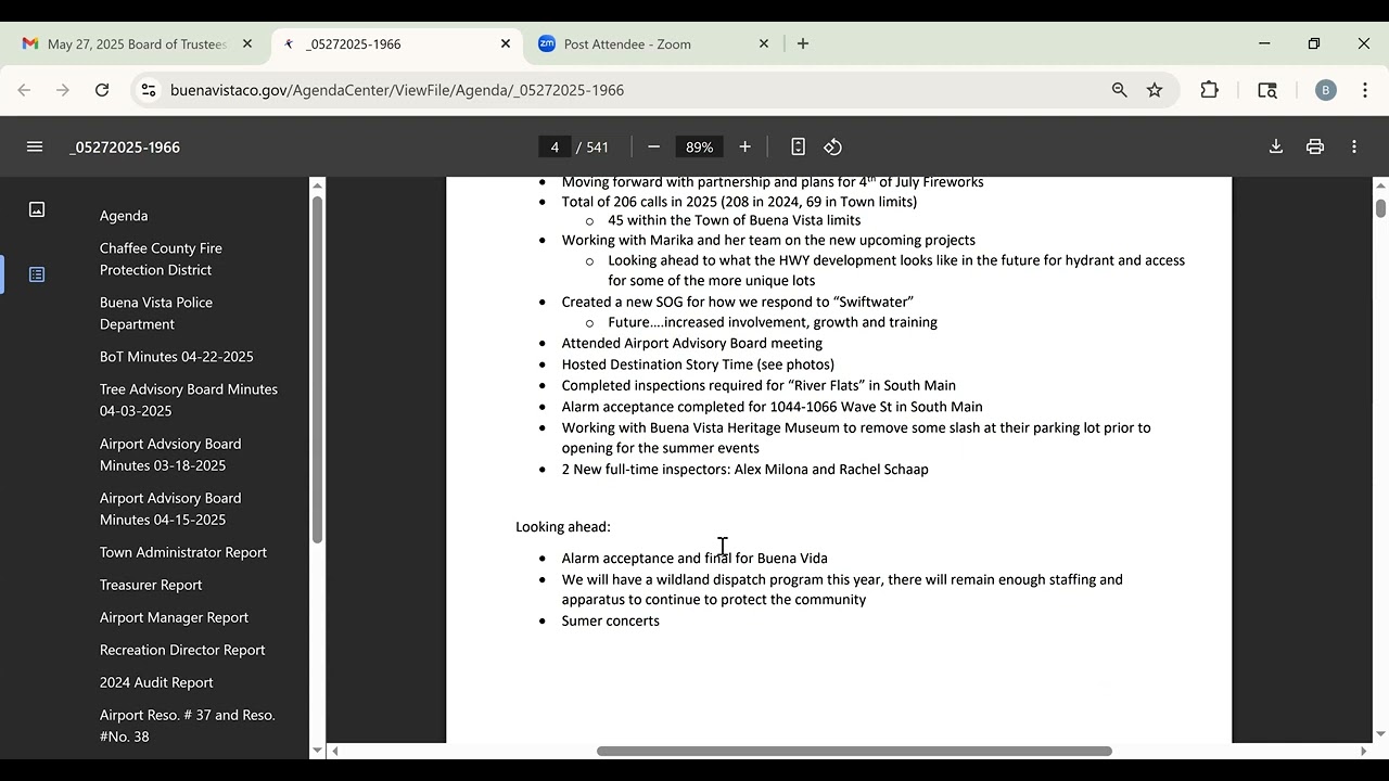 Board Of Trustees Work Session & Regular Meeting Video May, 27 2025
