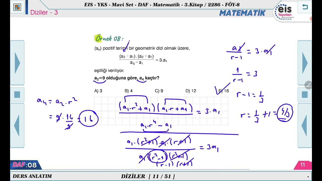 Mavi Set Matematik 3 - Diziler - 3 📏
