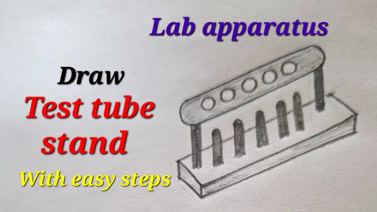 Test tube stand drawing easy, Draw test tube stand easy,Chemistry lab equipment , Draw lab apparatus