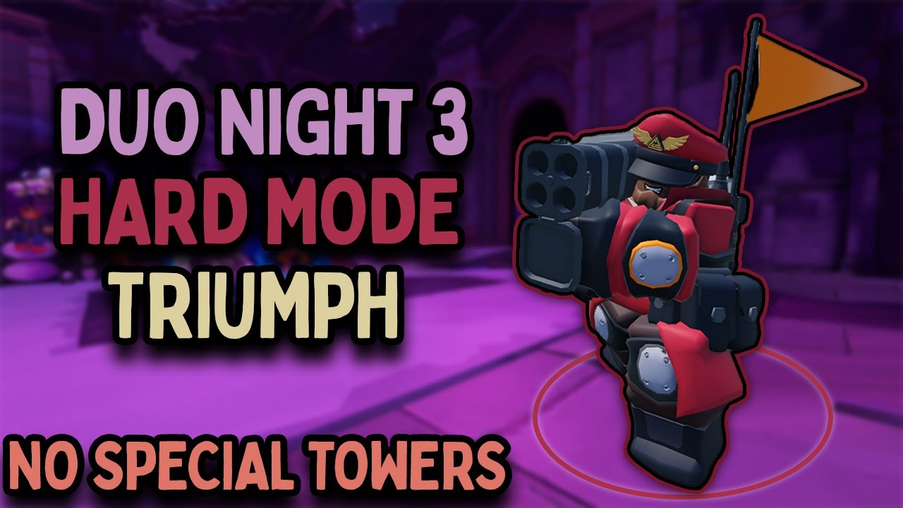 Duo Night 3 Triumph 1 PLAYER WITHOUT SPECIAL TOWERS | Roblox Tower Defense Simulator