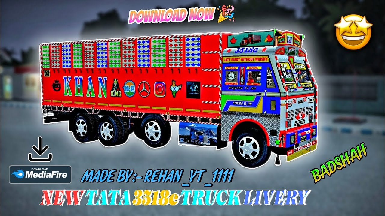 DOWNLOAD NOW || TATA 3518c TRUCK SKIN || BUSSID || NEW LIVERY