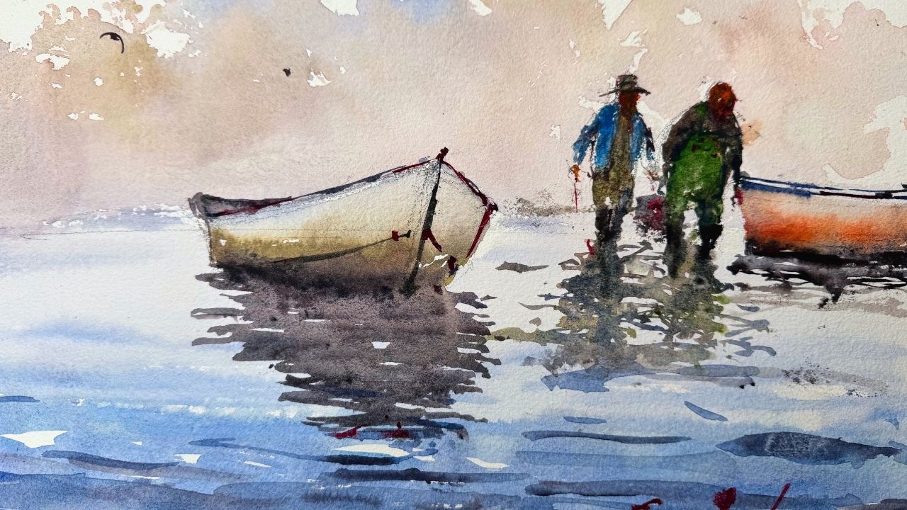 “Peindre un bateau  à l’aquarelle | timelapse 6 min”
