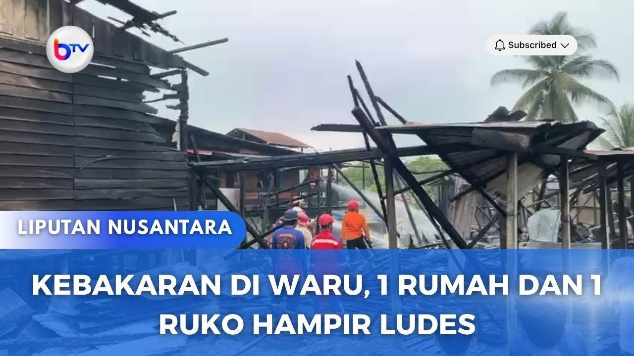 KEBAKARAN DI WARU, 1 RUMAH DAN 1 RUKO HAMPIR LUDES