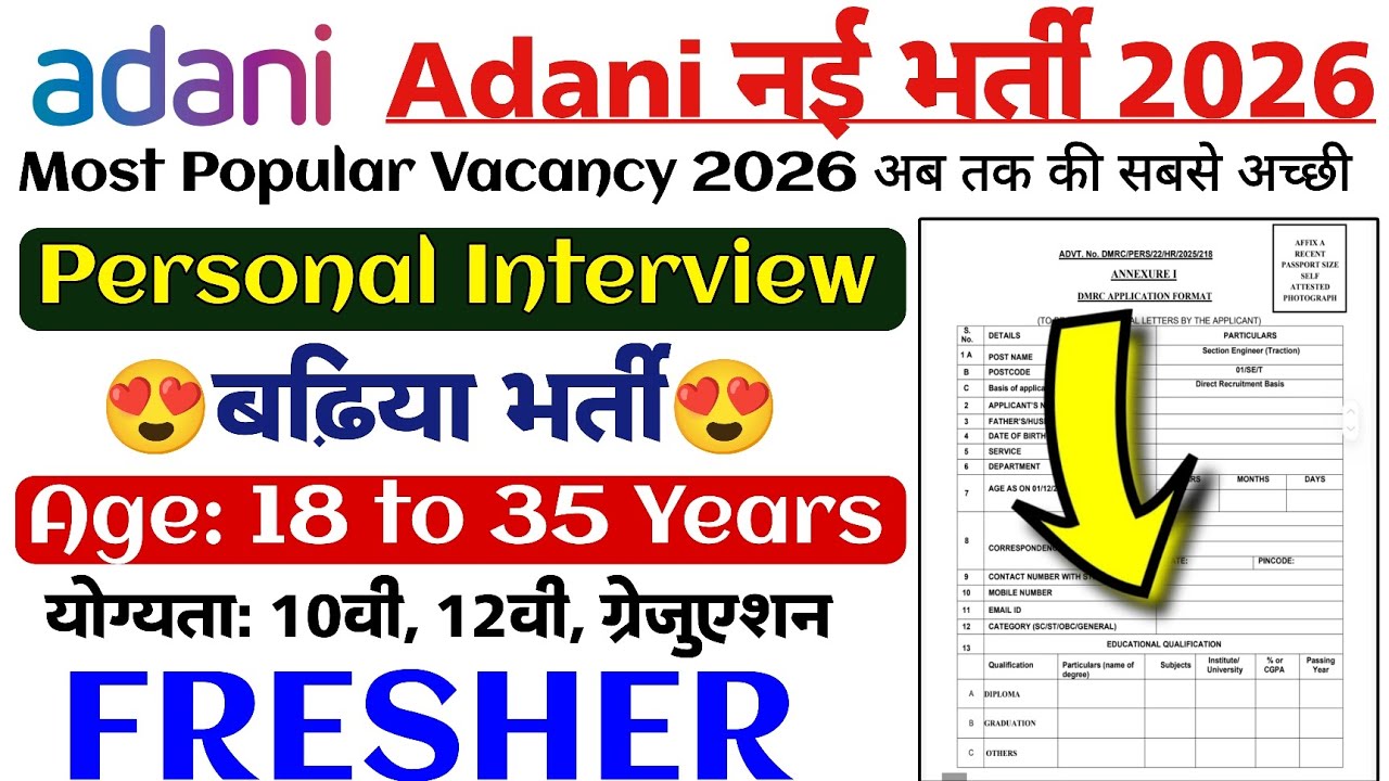 ADANI POWER नई भर्ती 2026 | ADANI LATEST JOB 2026 | LATEST JOB VACANCY 2026 | BEST JOB 2026 UPCOMING