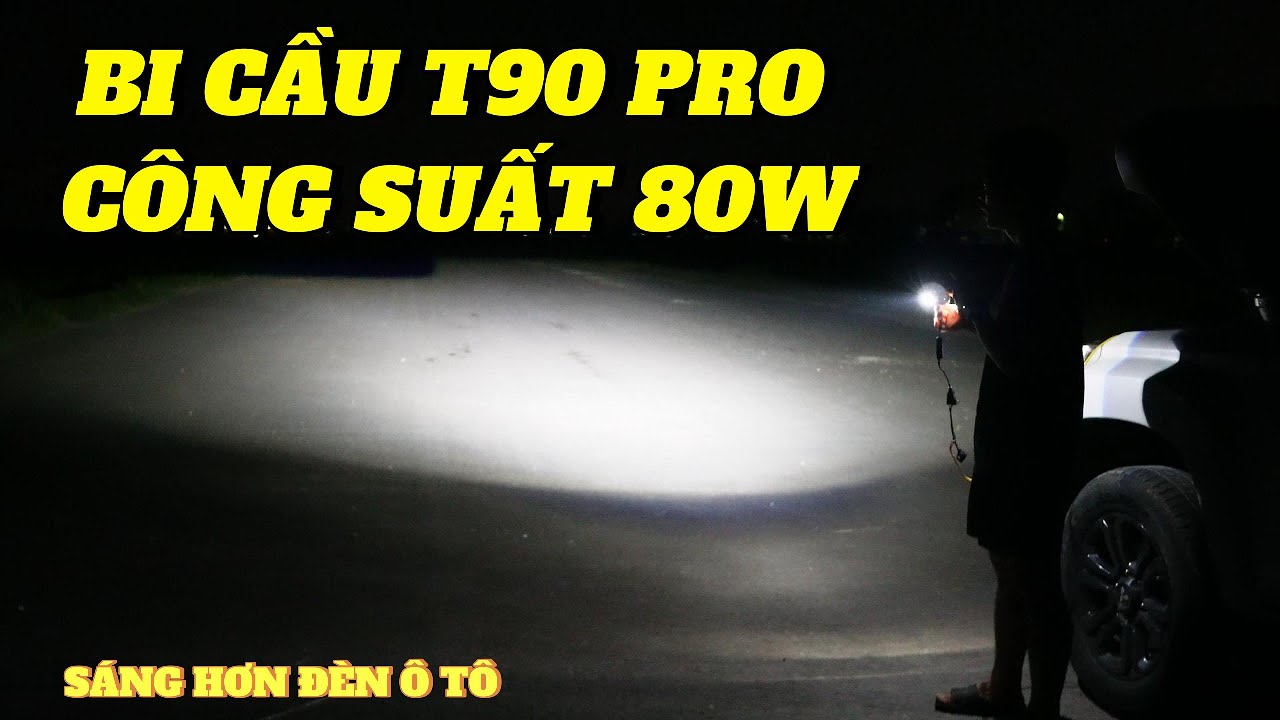 Đèn bi cầu mini T90 PRO siêu sáng lắp đặt như zin Ô tô, xe máy.