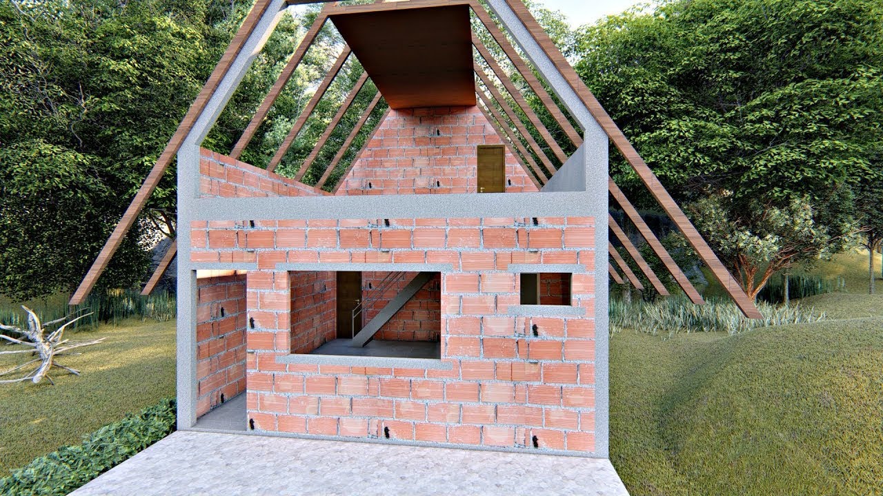 Planta 3D | Lindo Chalé Simples com 01 Quarto | Arquise