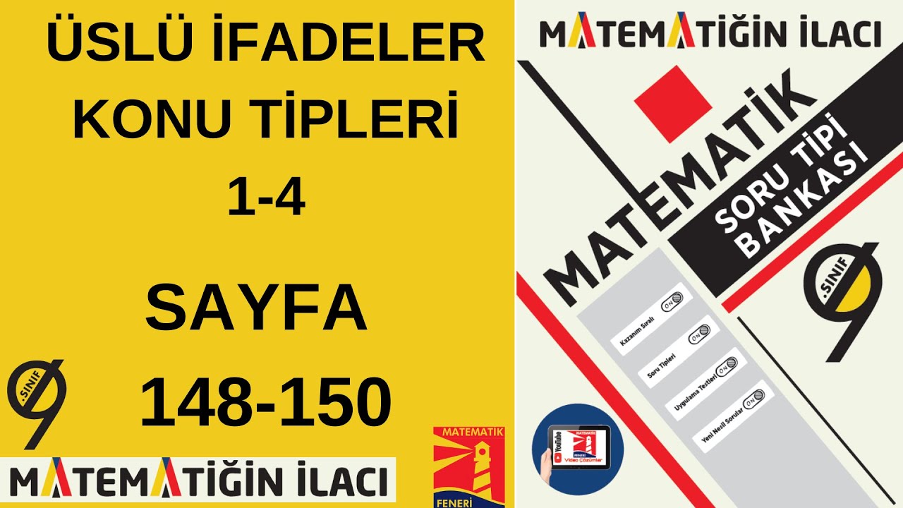 ACİL YAYINLARI 9. SINIF MATEMATİĞİN İLACI SORU TİPİ BANKASI(Üslü İfadeler Konu Tipi 1-4)
