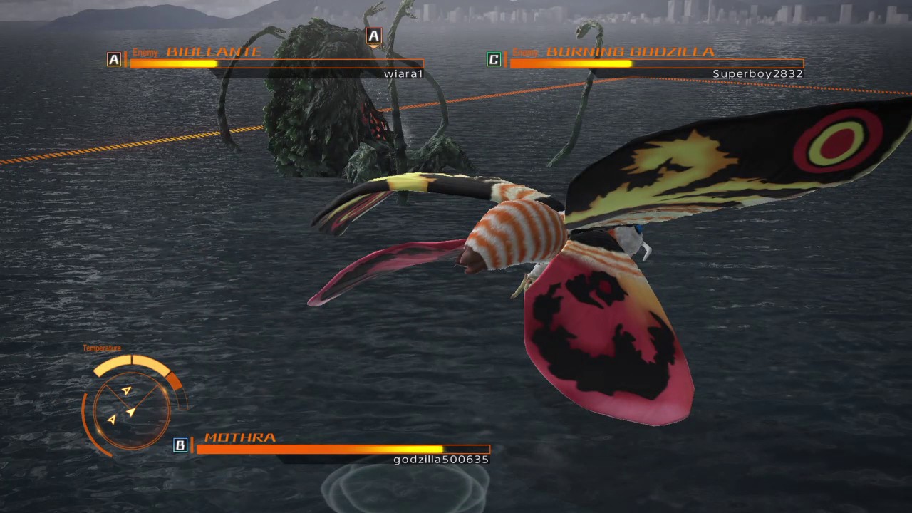 mothra vs biollante vs burning godzilla - godzilla ps4