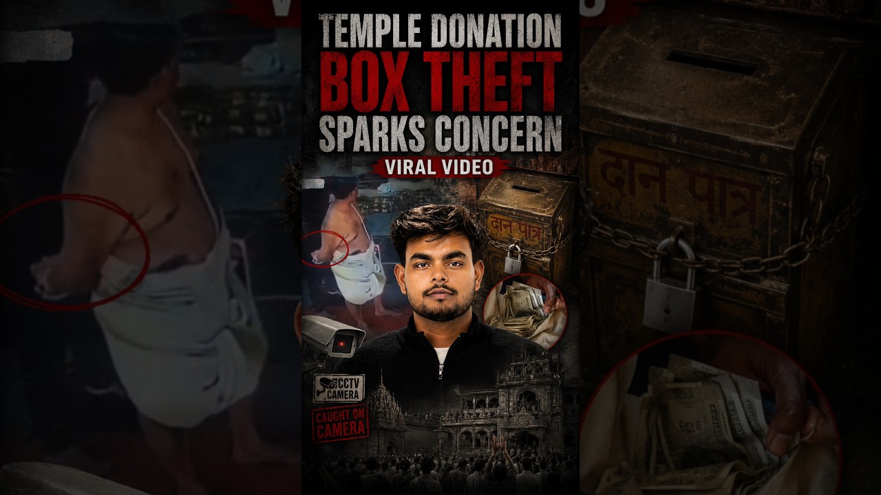 Temple Donation Box Theft Sparks Concern | Viral Video ! #trending #news