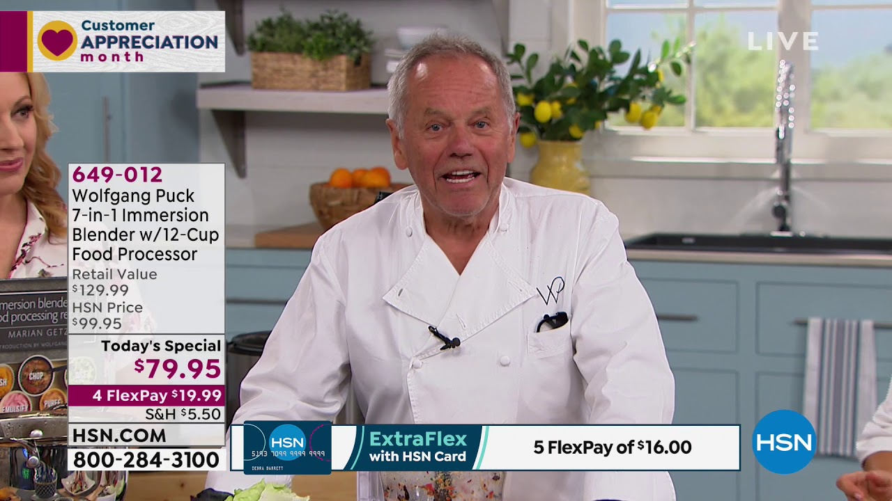 Wolfgang Puck 7in1 Immersion Blender with 12Cup Food Pro...