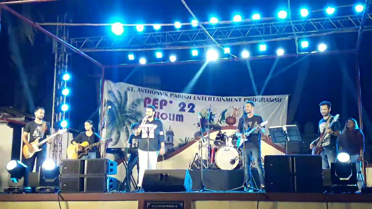 Asst. Parish Priest of St. Anthony's church Rev. Fr. Francisco  performs with the SAPYOS YOUTH BAND