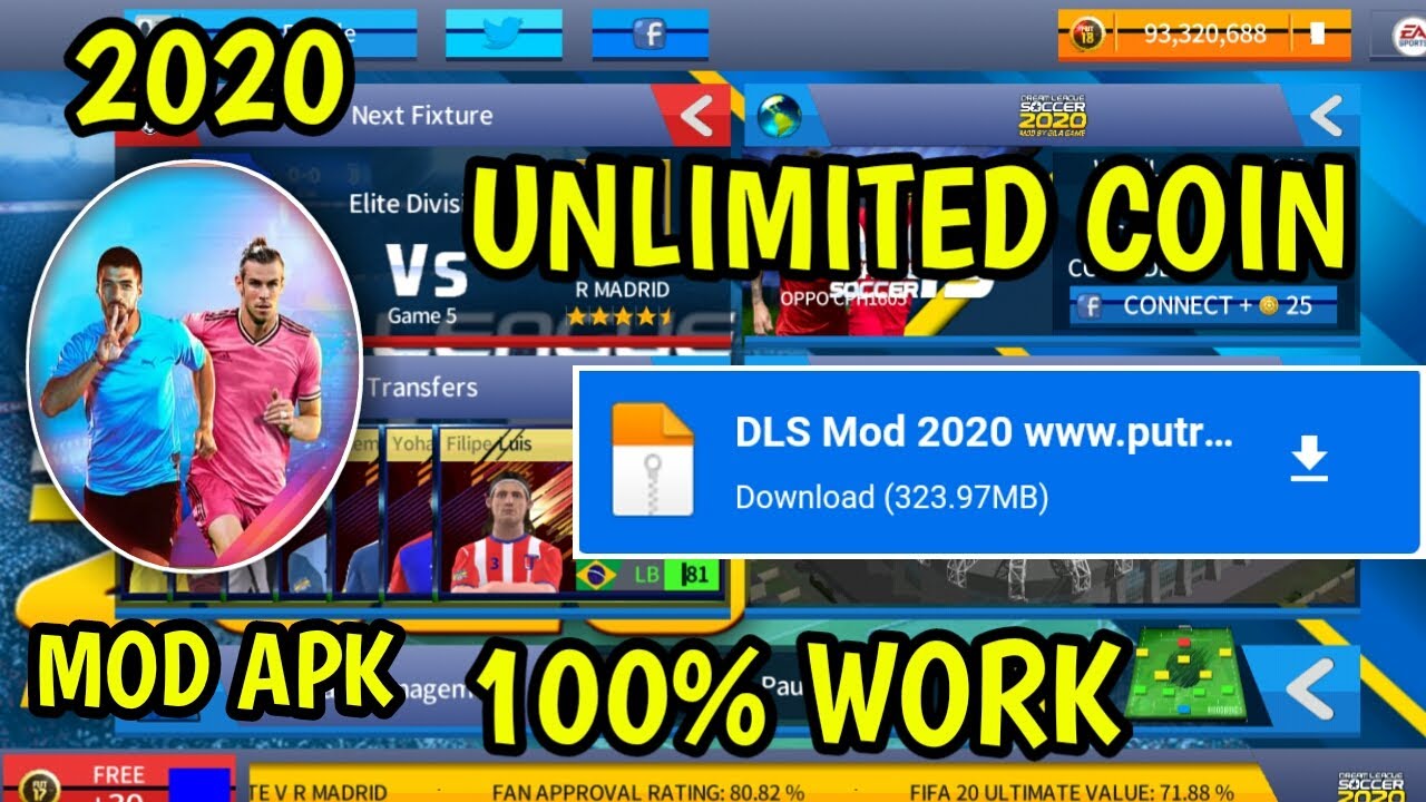 CARA DOWNLOAD DREAM LIGA SOCCER 2020 MOD APK || DLS 2020 UNLIMITED COIN|| LINK MEDIA FIRE