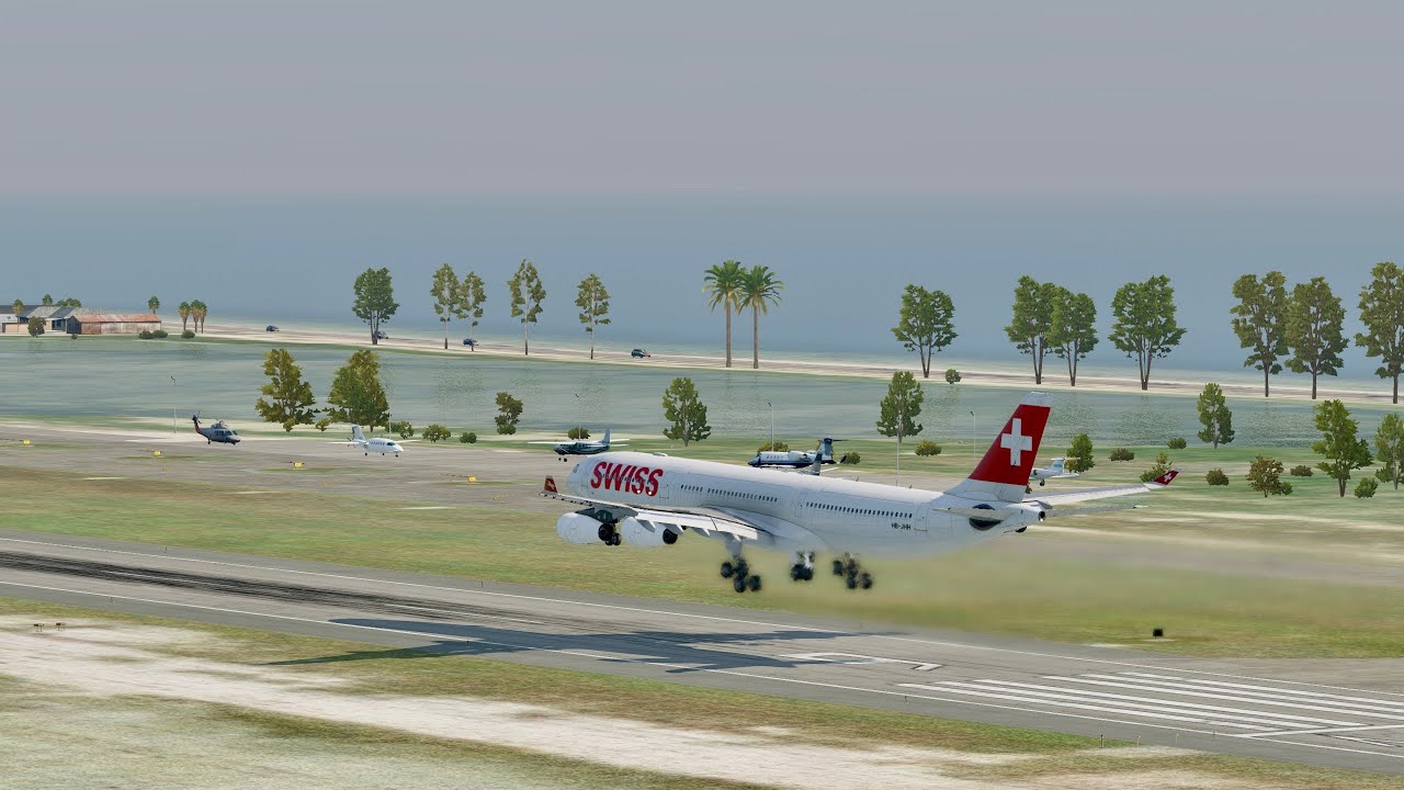 X-PLANE 12 LIVE / Swiss Airlines unusual operations A340-300 Miami-Key West / VatSim Unicom