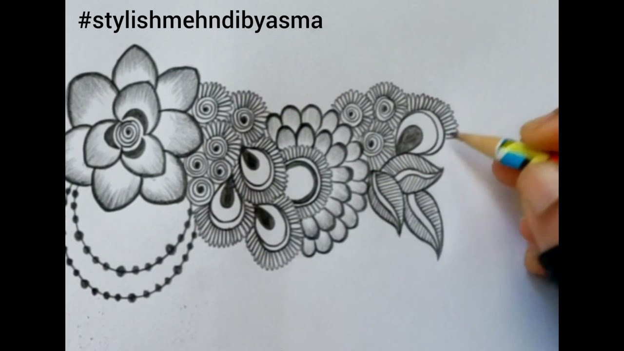Gulf Style Arabic Pencil Shading Mehandi Design for hands | Stylish Mehndi by Asma