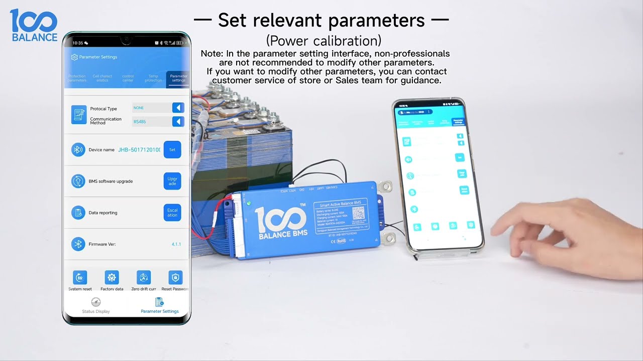 How to use and set up the  mobile APP of 100Balance Smart active balance BMS ?