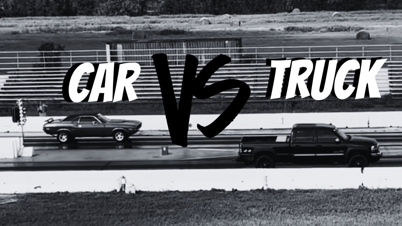 Classic Car VS Truck Drag Race