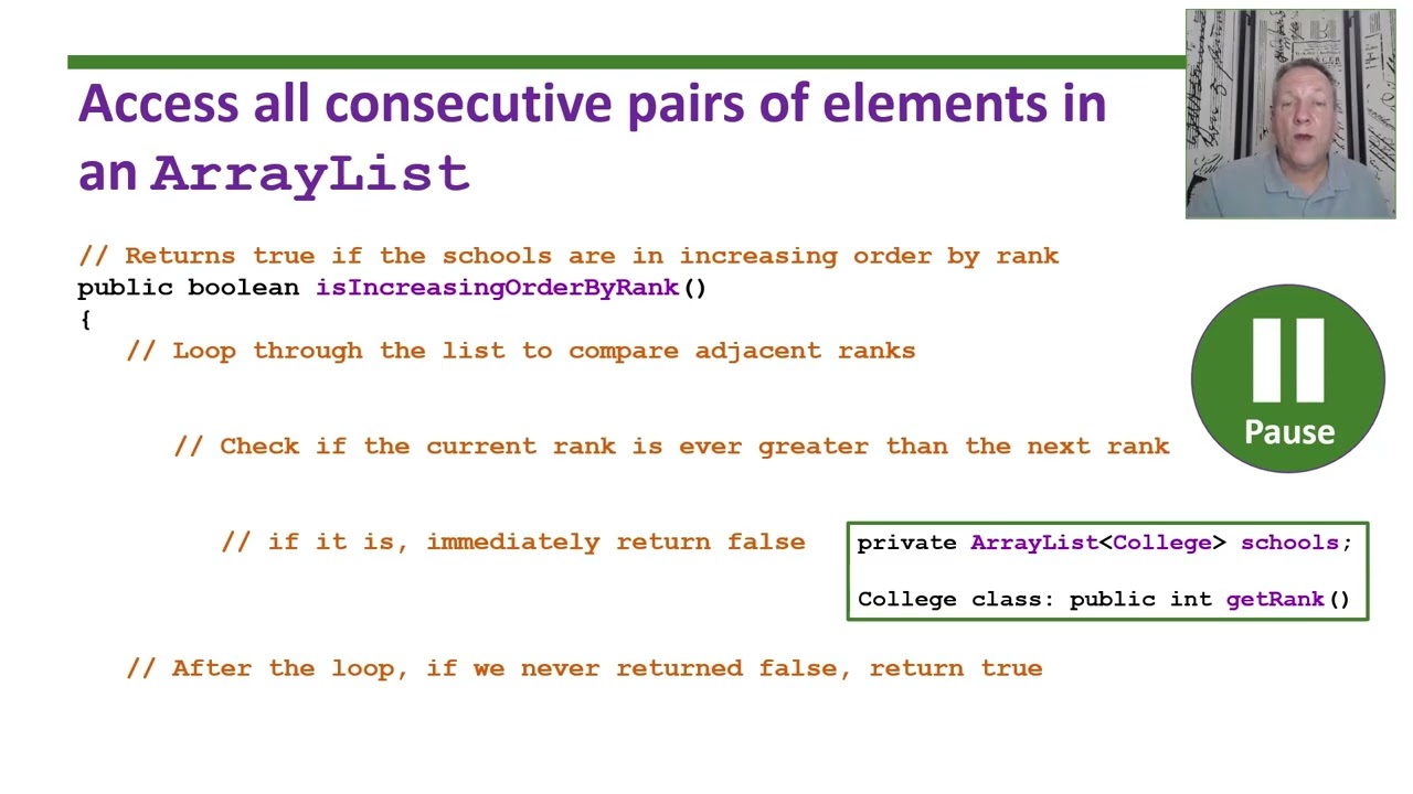 AP Computer Science A - Topic 4.10 - Part 2: Implementing ArrayList Algorithms